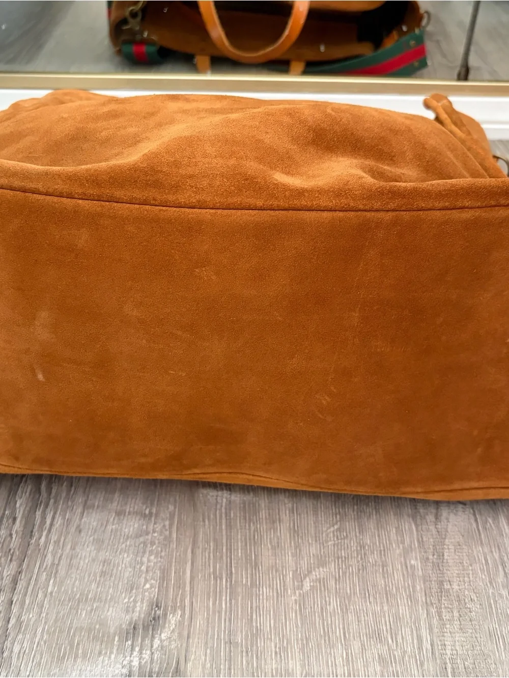 Parker Thatch Medium Suede Tote in Chestnut - Picture 6 of 7